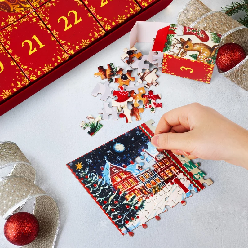 1000 PCS 24 Days Christmas Advent Calendar Puzzles