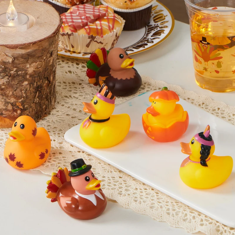 18PCS Thanksgiving Rubber Ducks for Boys Girls Kids & Toddlers