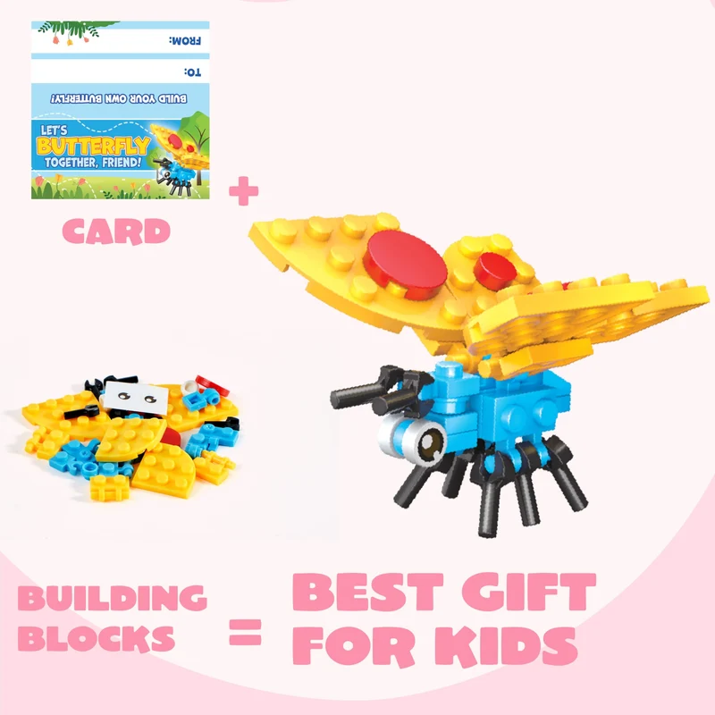 24 Packs Valentines Party Gift Cards with Building for Party Favor
