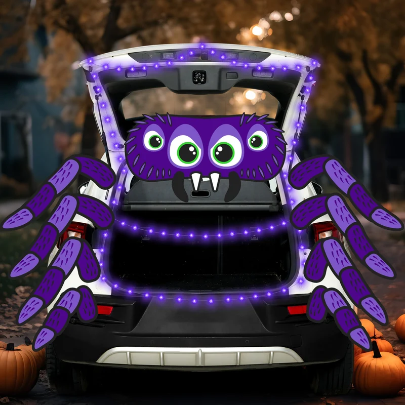 Halloween Trunk or Treat Car Decorations Kit Spider Theme