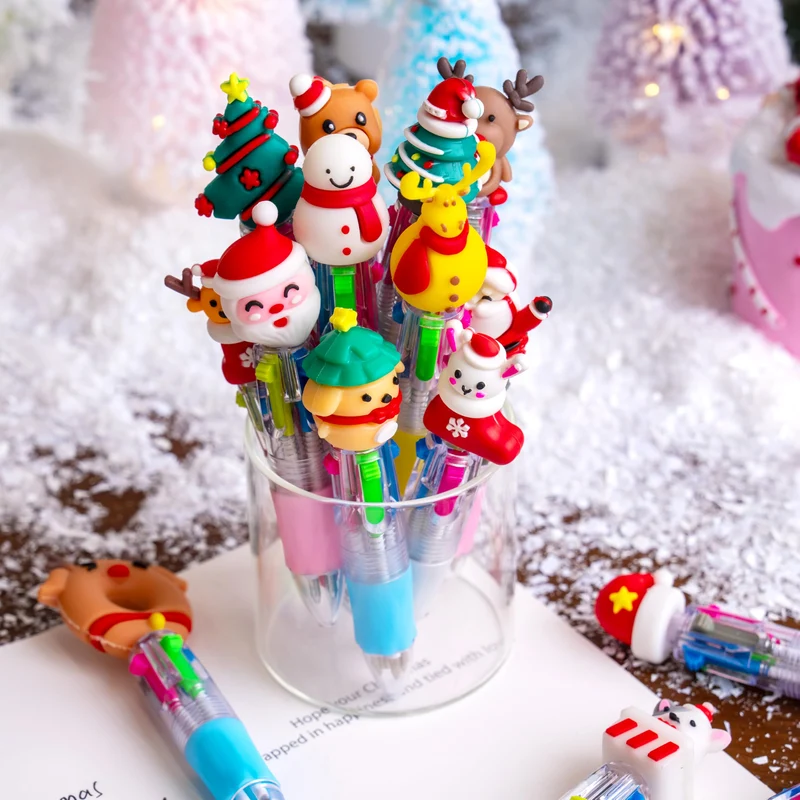 24 PCS Christmas Multicolor Pens Bulk For Kids