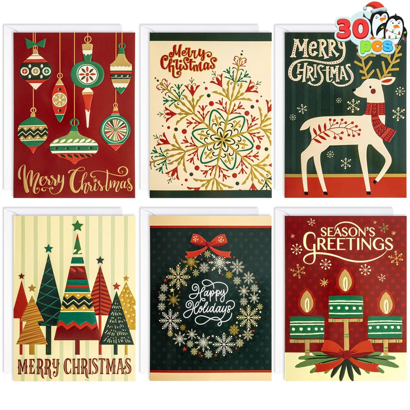 30 PCS Boxed Christmas Cards