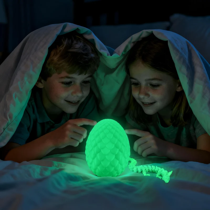 3D Printed Dragon Eggs with 12" Laser Glow Dragon Inside