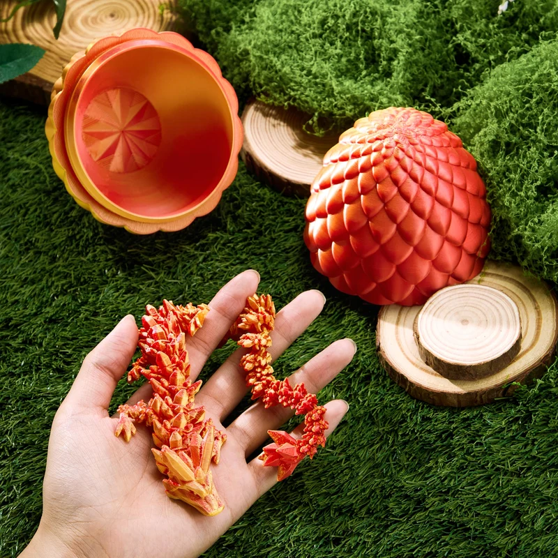 3D Printed Dragon Eggs with 12" Laser Red Dragon Inside