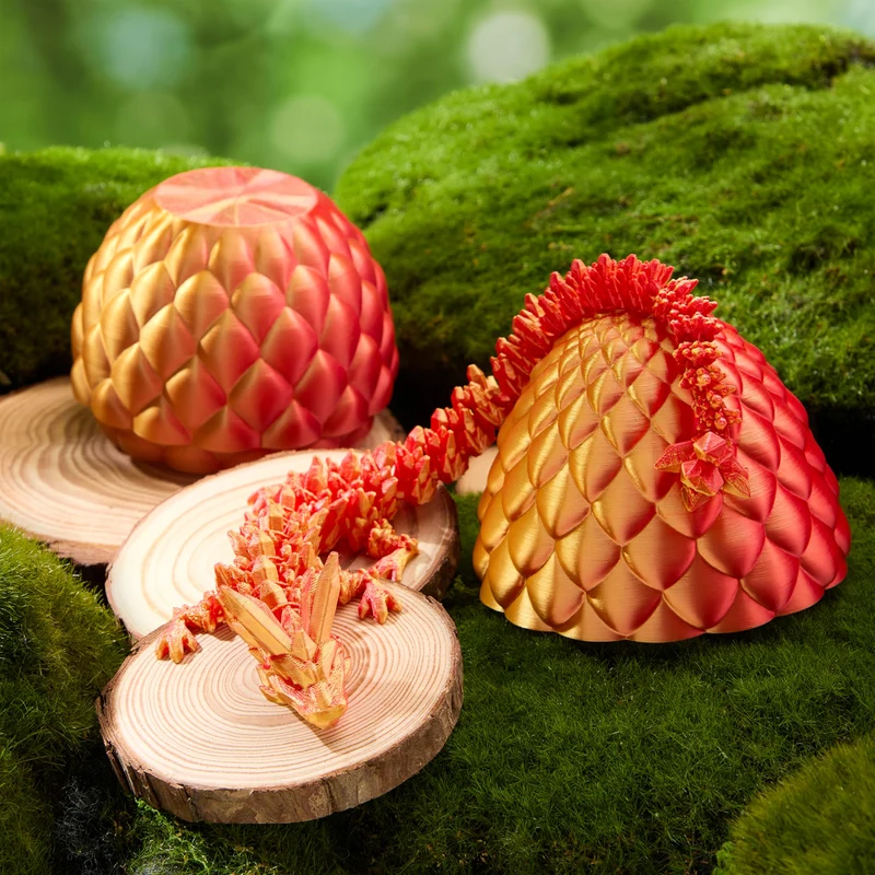 3D Printed Dragon Eggs with 12" Laser Red Dragon Inside