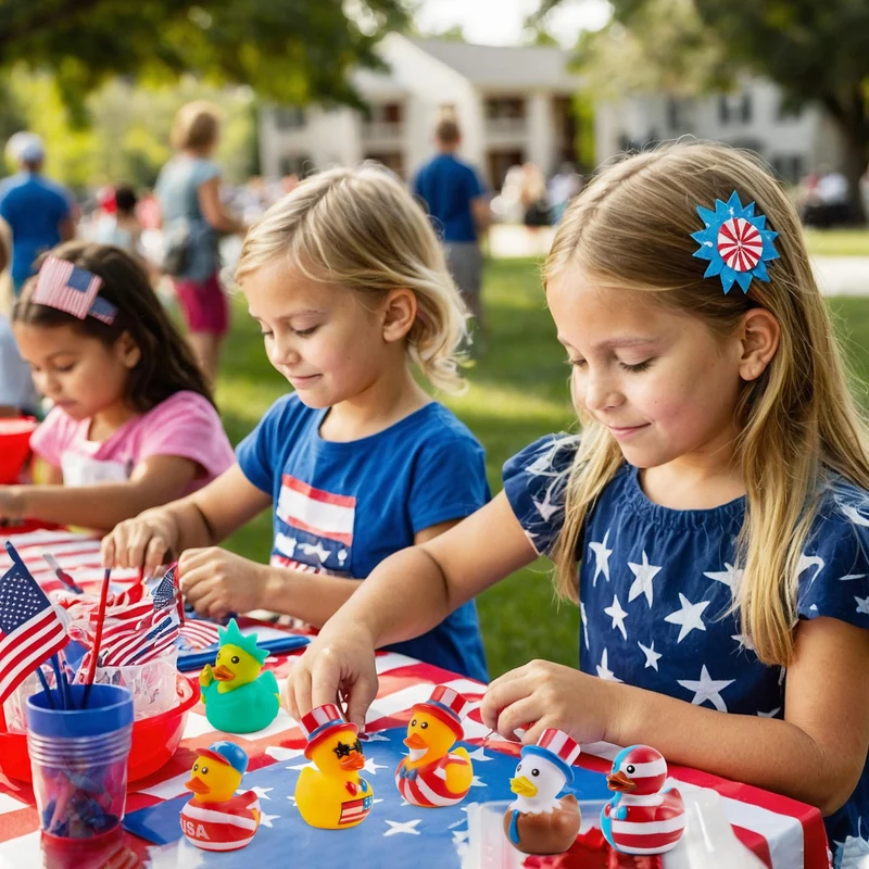 JOYIN 24 Pcs Patriotic Rubber Ducks, 2.6" Toys, 8 Designs
