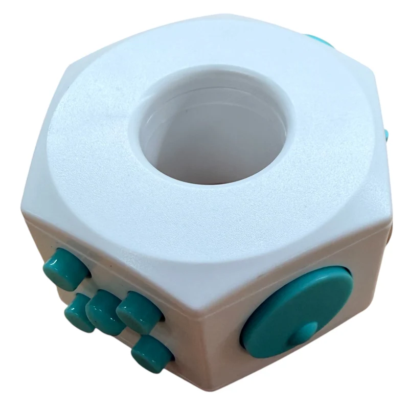 Teal and White Plastic Fidget Cube Ring