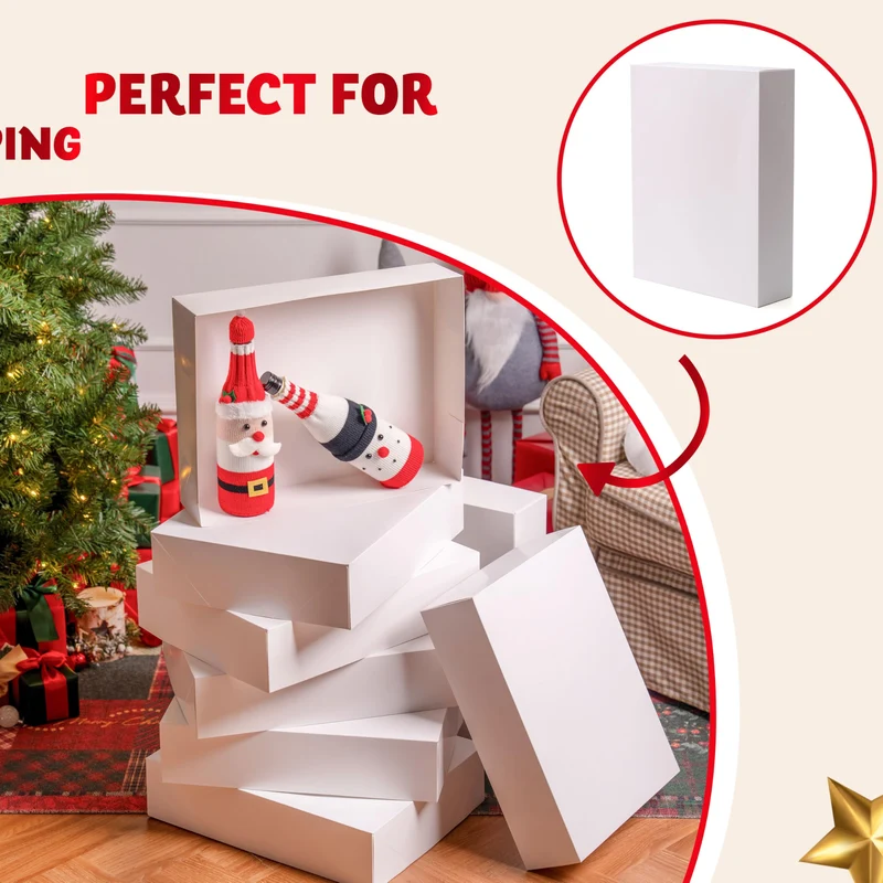 12PCS 17" x 13" x 4" Christmas Large Gift Boxes with Lids for Presents