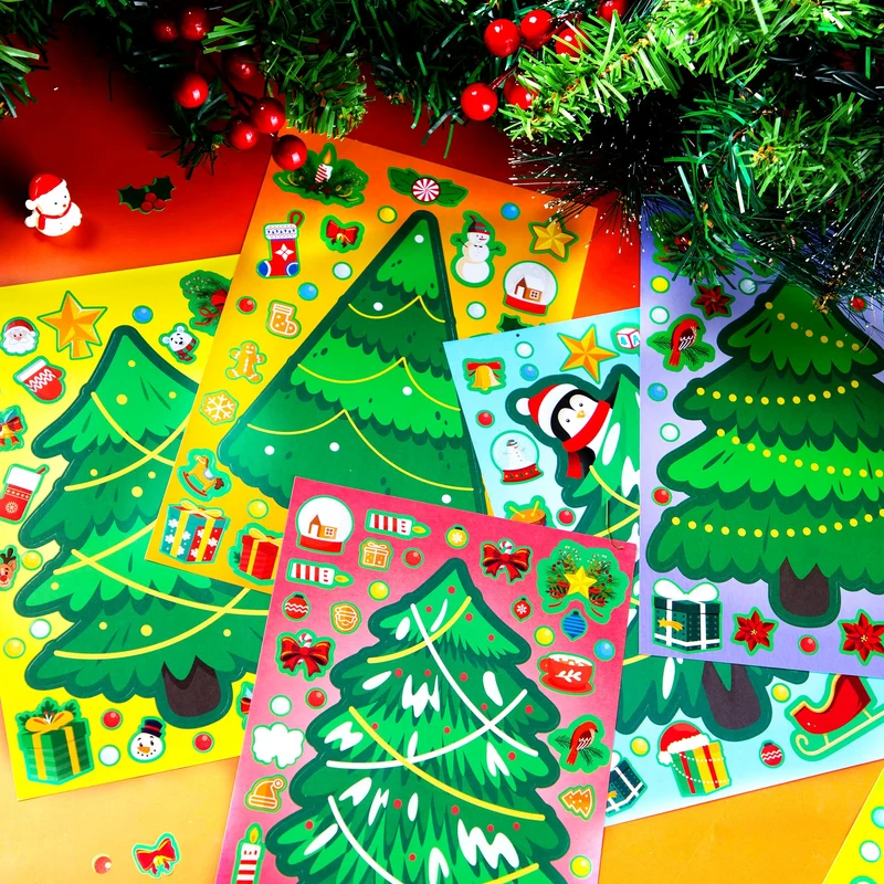 36 Pcs Christmas Tree Stickers Make Your Own Xmas Stocking Stuffers