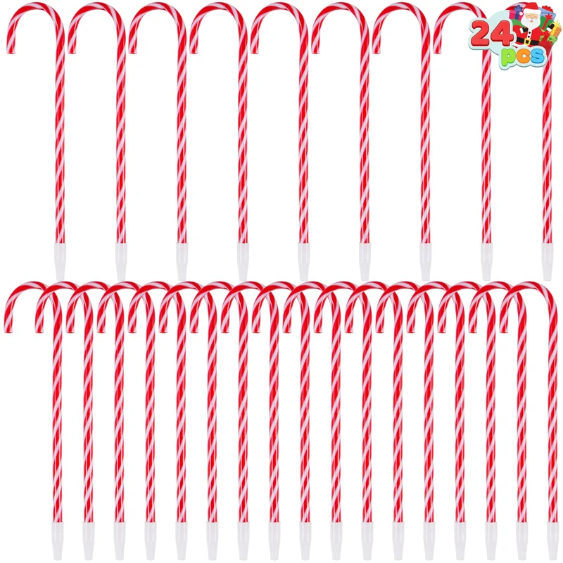 24 Pcs Christmas Candy Cane Ball Point Pens for Kids Gift