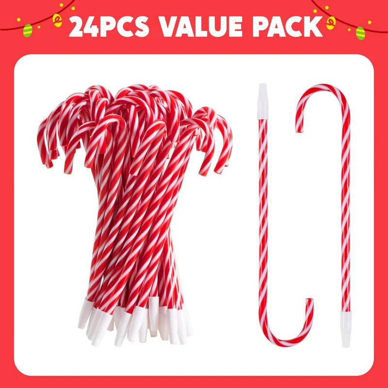 24 Pcs Christmas Candy Cane Ball Point Pens for Kids Gift
