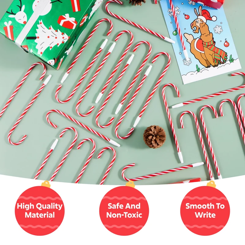 24 Pcs Christmas Candy Cane Ball Point Pens for Kids Gift