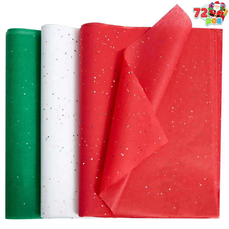 72 Sheets Glitter Tissue Paper for Gift Bags