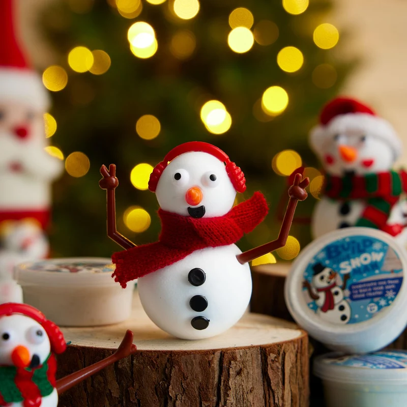 Christmas Build Your Snowman Craft Kit, 12 Pack DIY Snowman Craft Kit