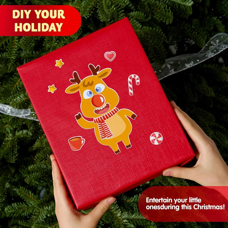 64 Pcs Christmas Make-a-face Stickers, Christmas Crafts for Kids