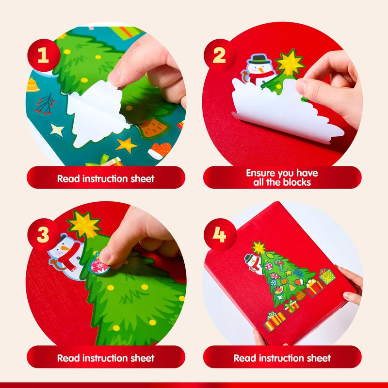 48 Pcs Christmas Sticker Sheets, Christmas Craft Supplies for Kids