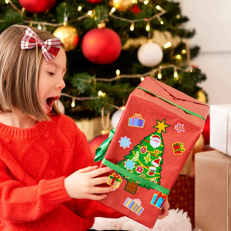 48 Pcs Christmas Sticker Sheets, Christmas Craft Supplies for Kids
