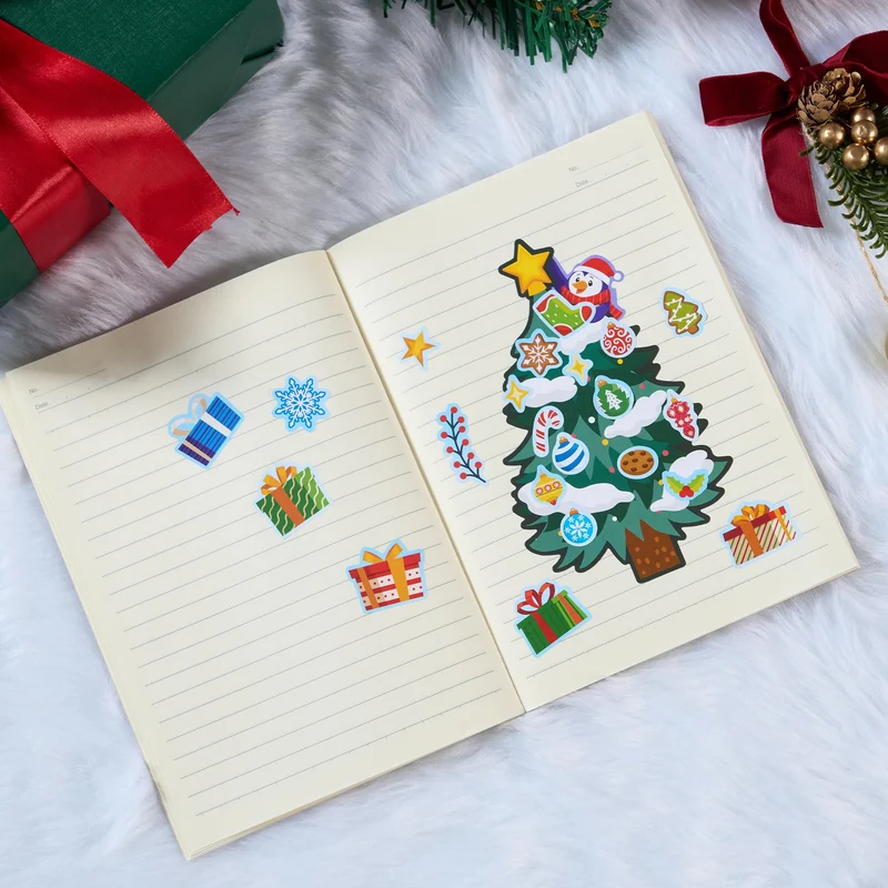 48 Pcs Christmas Sticker Sheets, Christmas Craft Supplies for Kids