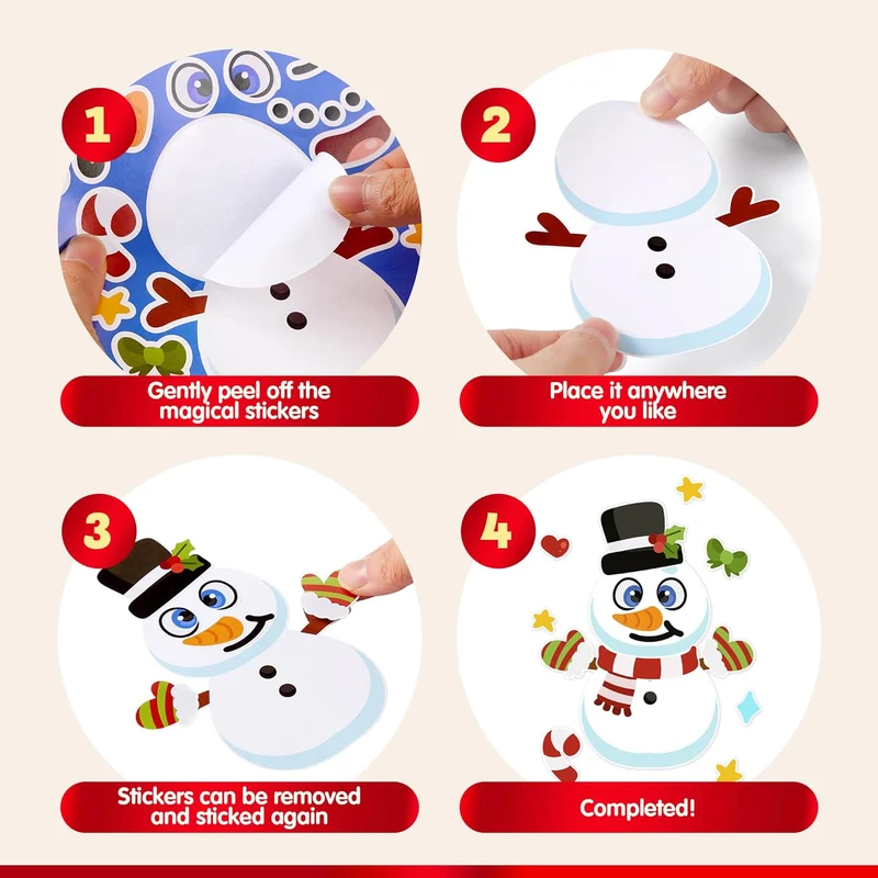 24 Pcs Christmas Make-a-face Stickers