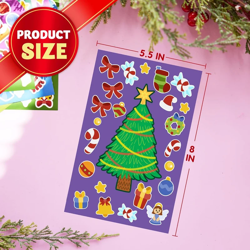 24 Pcs Christmas Make-a-face Stickers