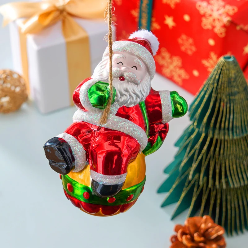 Mini 5" Santa Claus Christmas Glass Ornament