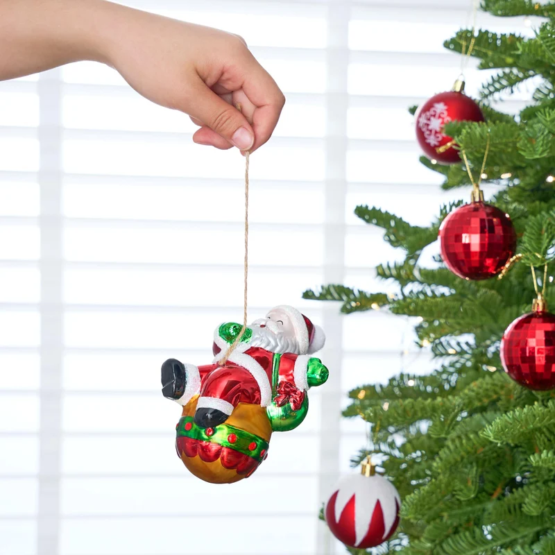 Mini 5" Santa Claus Christmas Glass Ornament