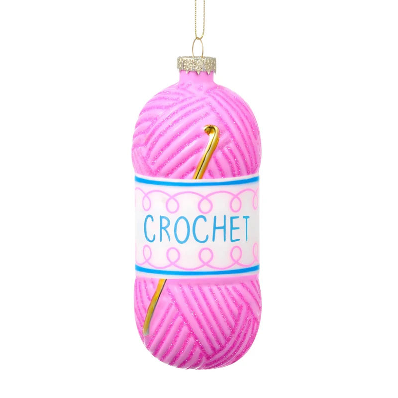 Christmas Crochet Glass Small Ornament