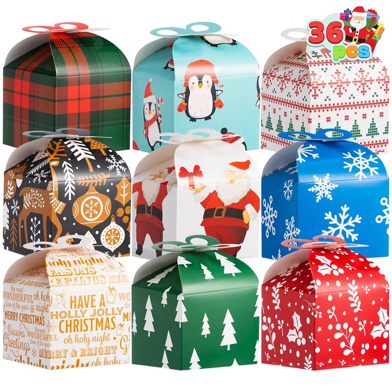 36 PCS Christmas Goody Gift Boxes with Bow