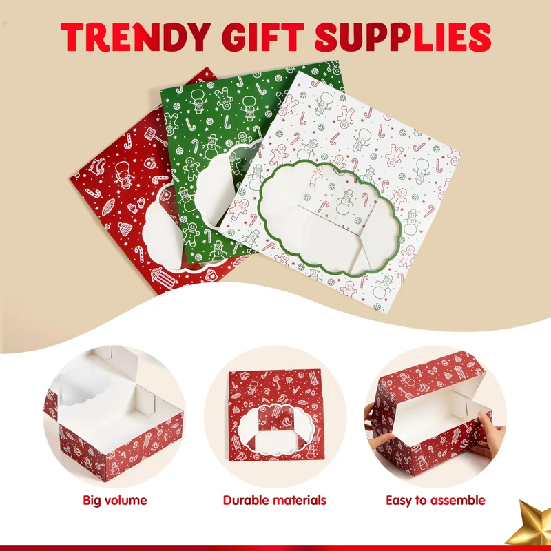 12PCS Christmas Cookie Boxes for Gift Giving