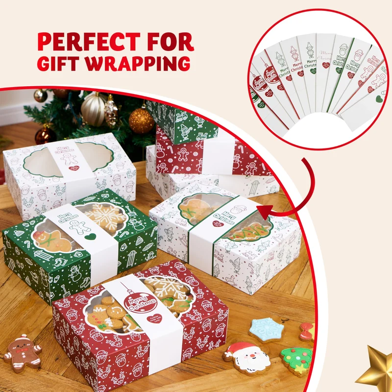 12PCS Christmas Cookie Boxes for Gift Giving