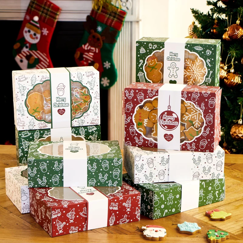 12PCS Christmas Cookie Boxes for Gift Giving
