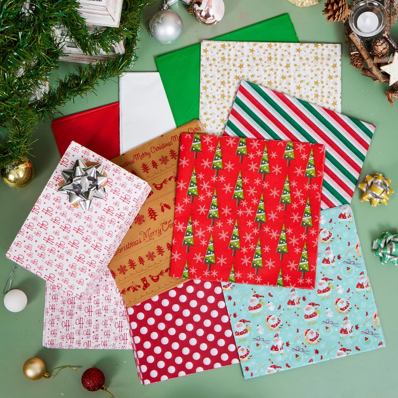 150 Sheets Christmas Tissue Paper Assorted Design