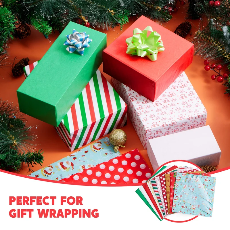 150 Sheets Christmas Tissue Paper Assorted Design