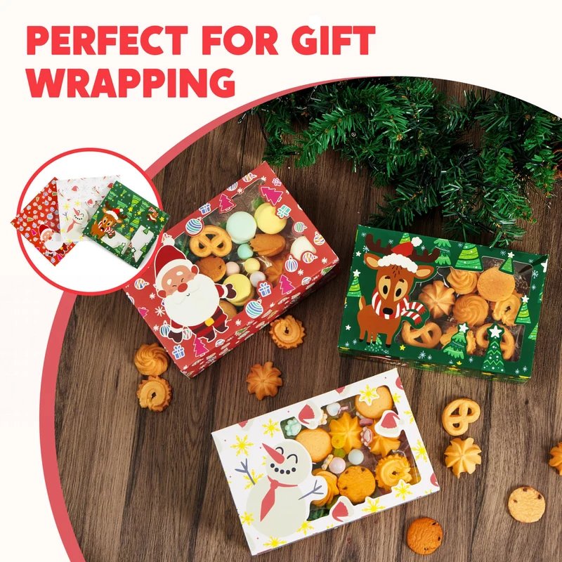 12 PCS Christmas Cookie Boxes for Gift Giving