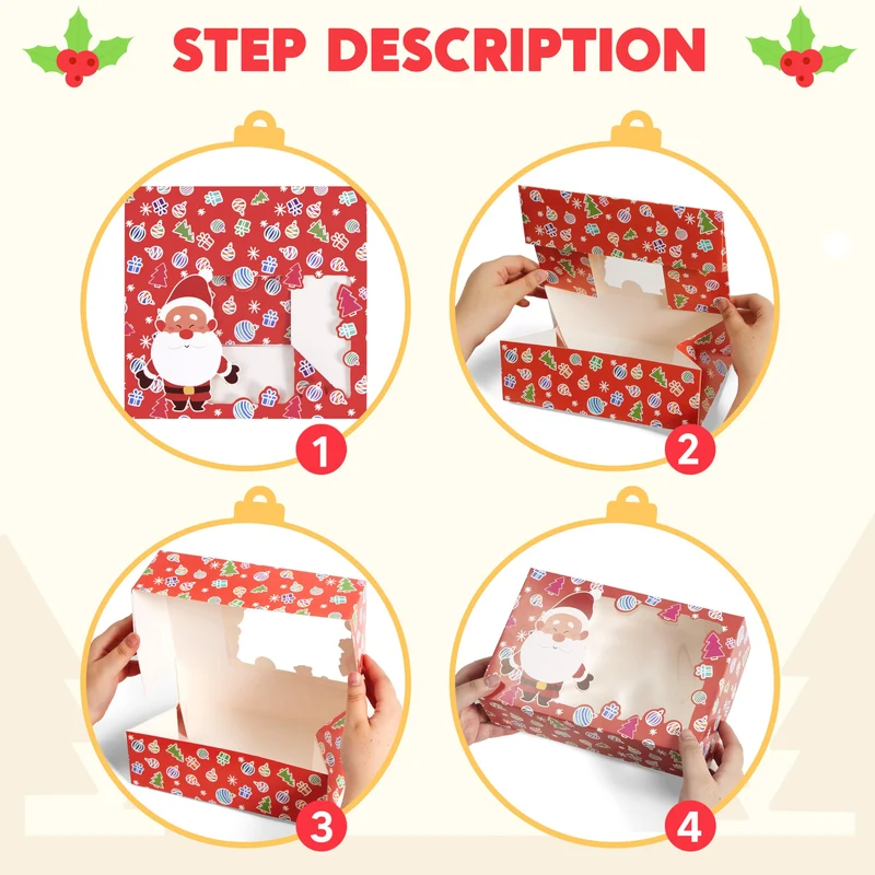 12 PCS Christmas Cookie Boxes for Gift Giving