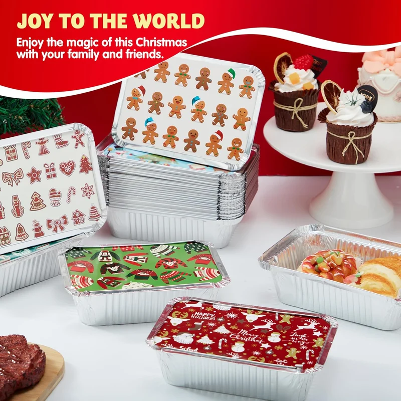 48 Pcs Christmas Cookie Tins with Lids for Gift Giving