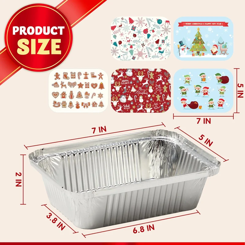 48 Pcs Christmas Cookie Tins with Lids for Gift Giving