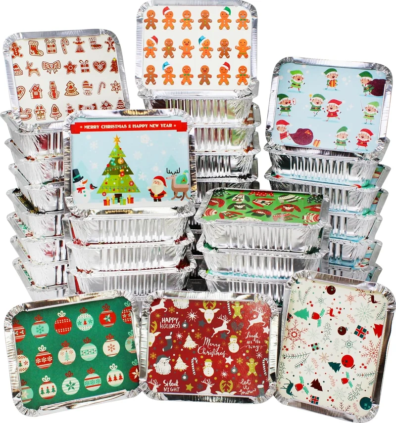 48 Pcs Christmas Cookie Tins with Lids for Gift Giving