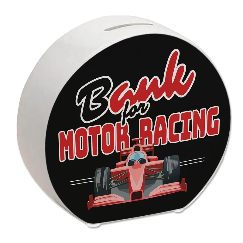 Sportwagen Spardose mit Spruch: Bank for Motor Racing