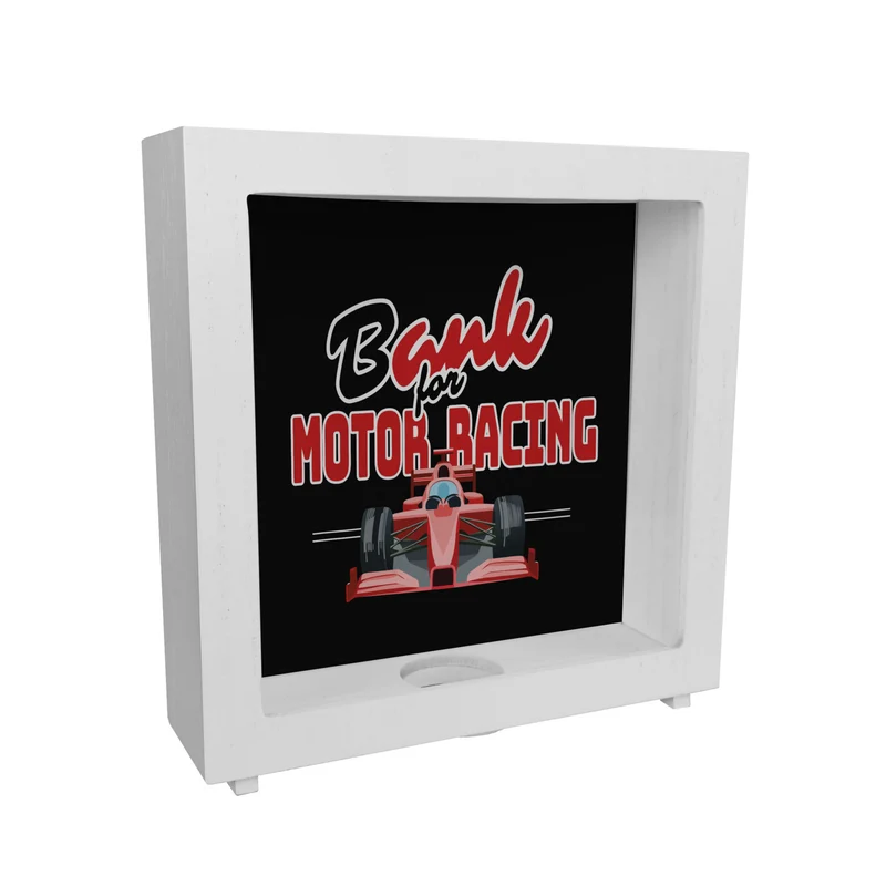 Sportwagen Spardose mit Spruch: Bank for Motor Racing