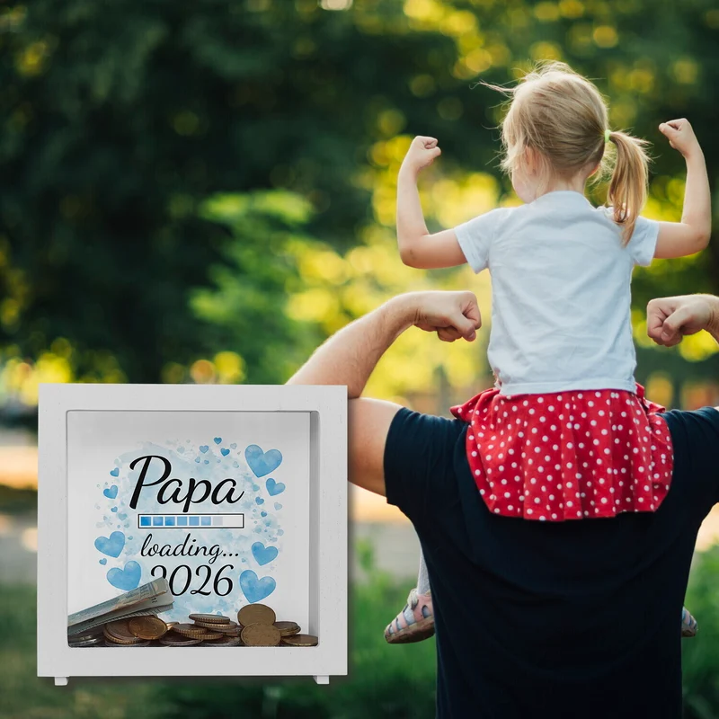 Papa loading... 2026 Spardose für werdende Väter