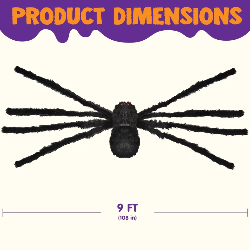 9Ft Halloween Spider Outdoor Decorations
