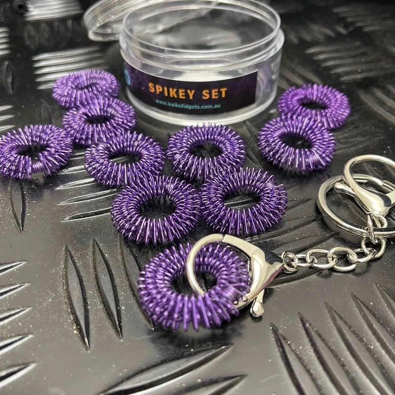 Finger Spikey Set of 10 - includes Fidget Keyring