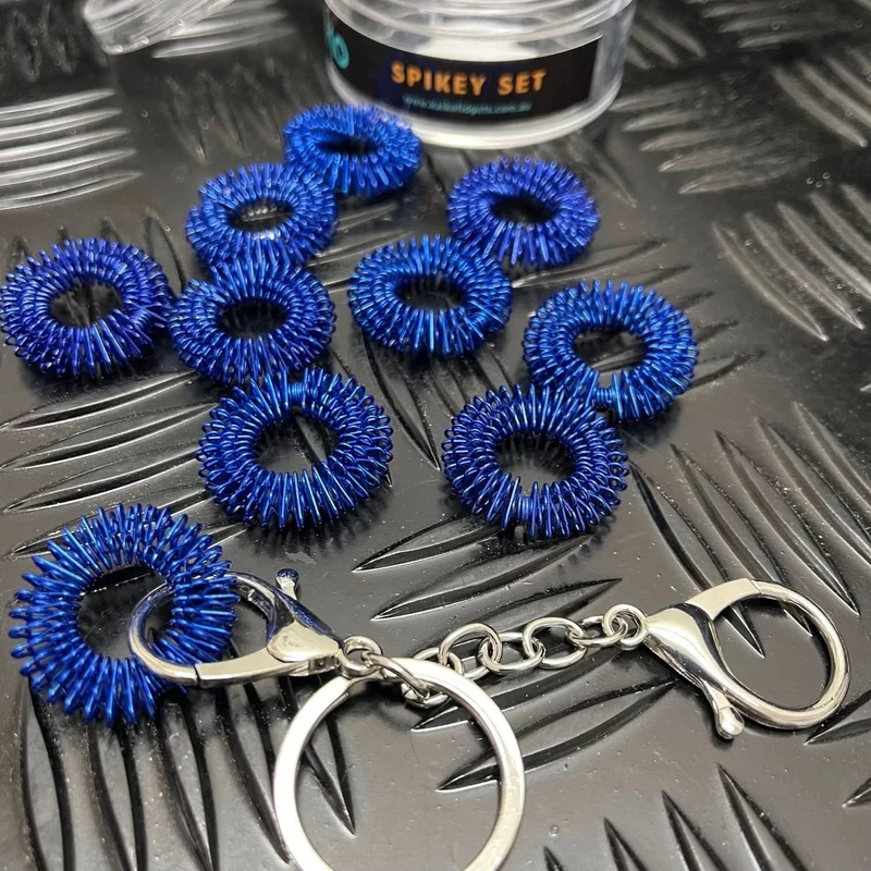 Finger Spikey Set of 10 - includes Fidget Keyring