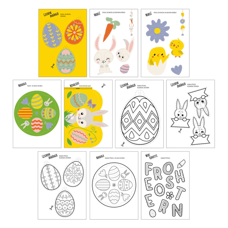 10 Prickelvorlagen Ostern
