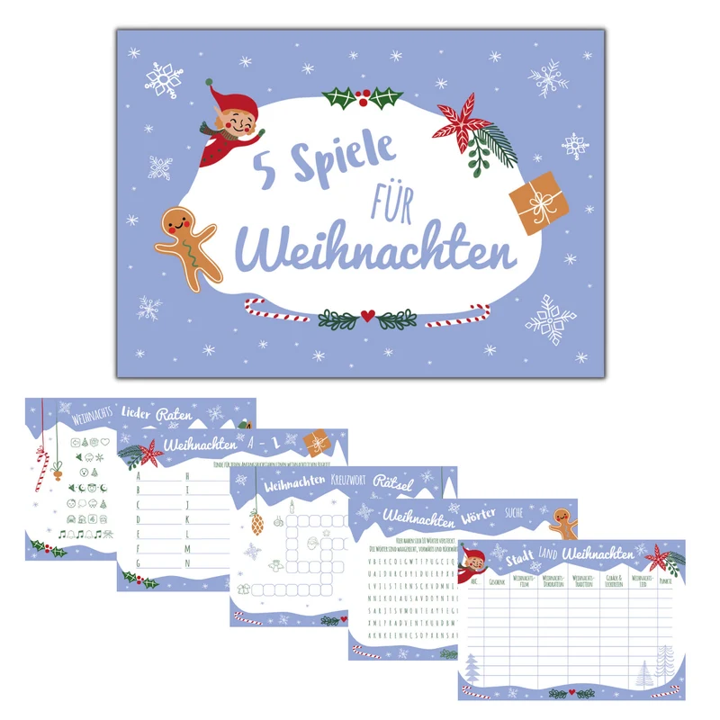 Weihnachtsspiele-Set Elf