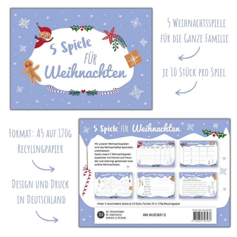 Weihnachtsspiele-Set Elf