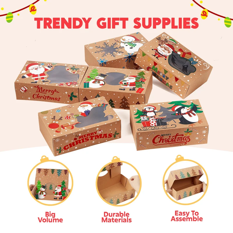 24PCS Christmas Cookie Boxes for Gift Giving