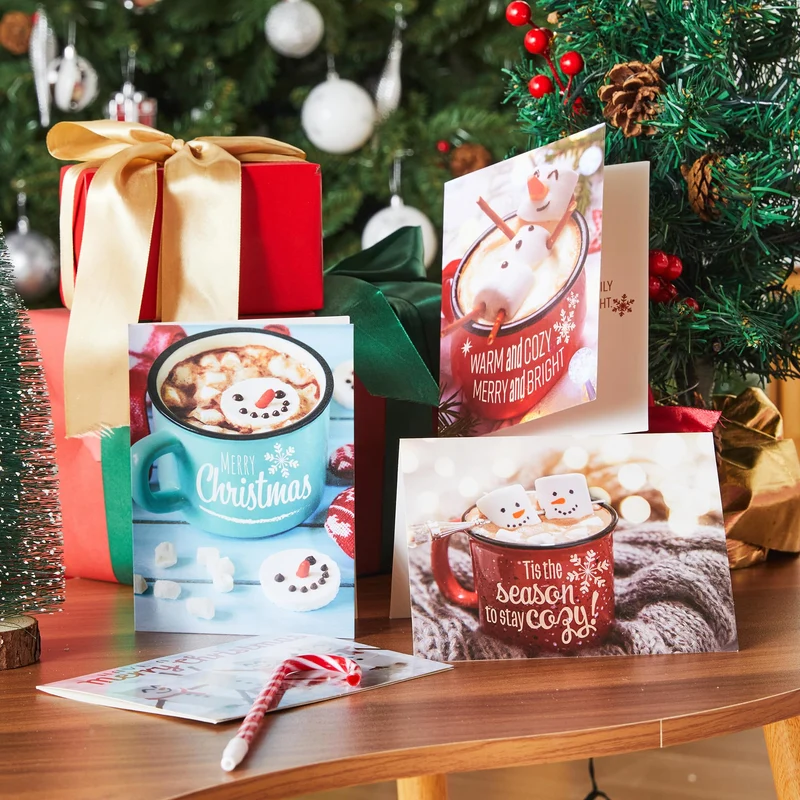 12 PCS Christmas Greeting Cards with Envelopes