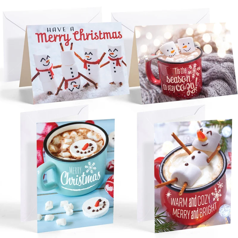 12 PCS Christmas Greeting Cards with Envelopes
